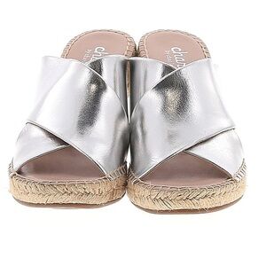 Charles by Charles David Silver Espadrille Slides